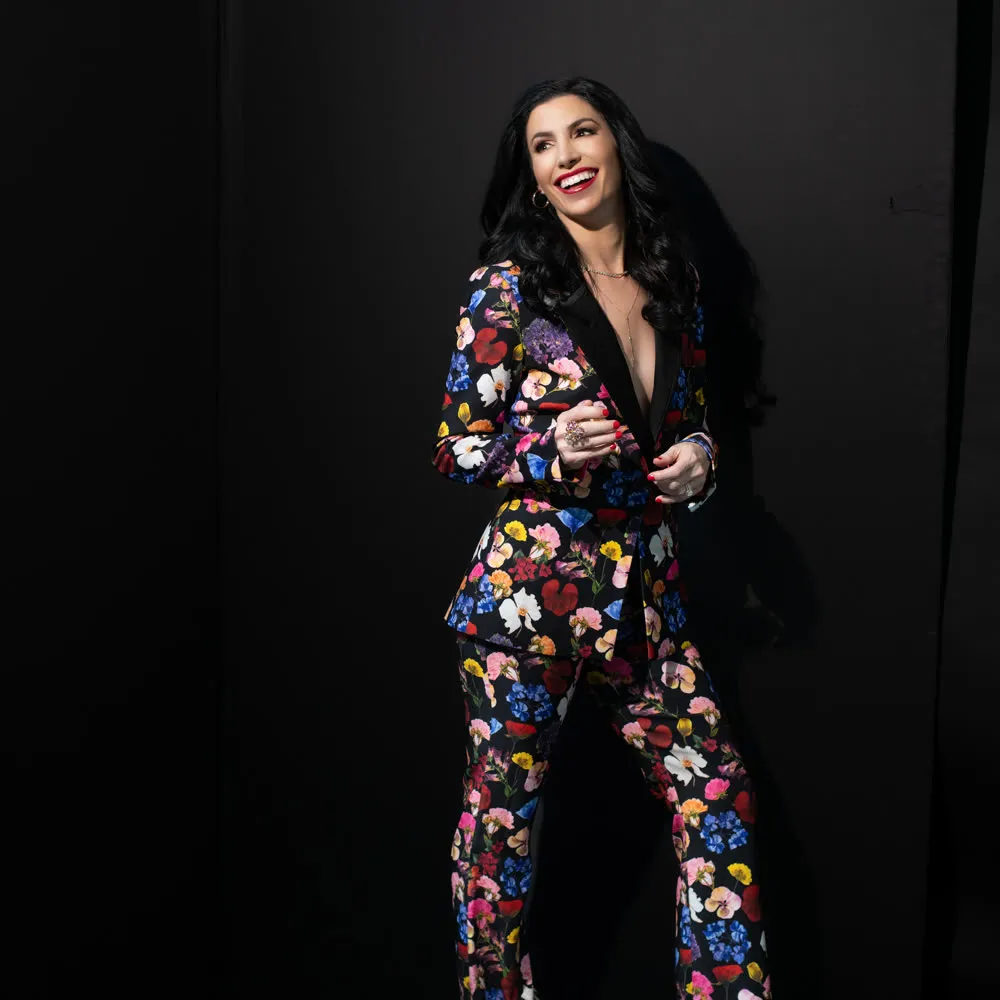 Dr. Stephenie Poris in a floral suit